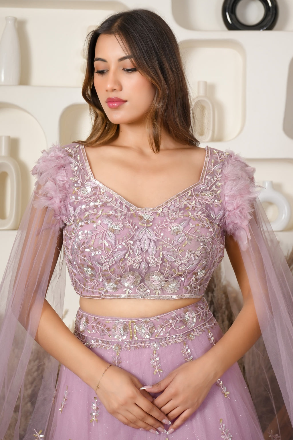 Rose Radiance Ruffle Lehenga Set
